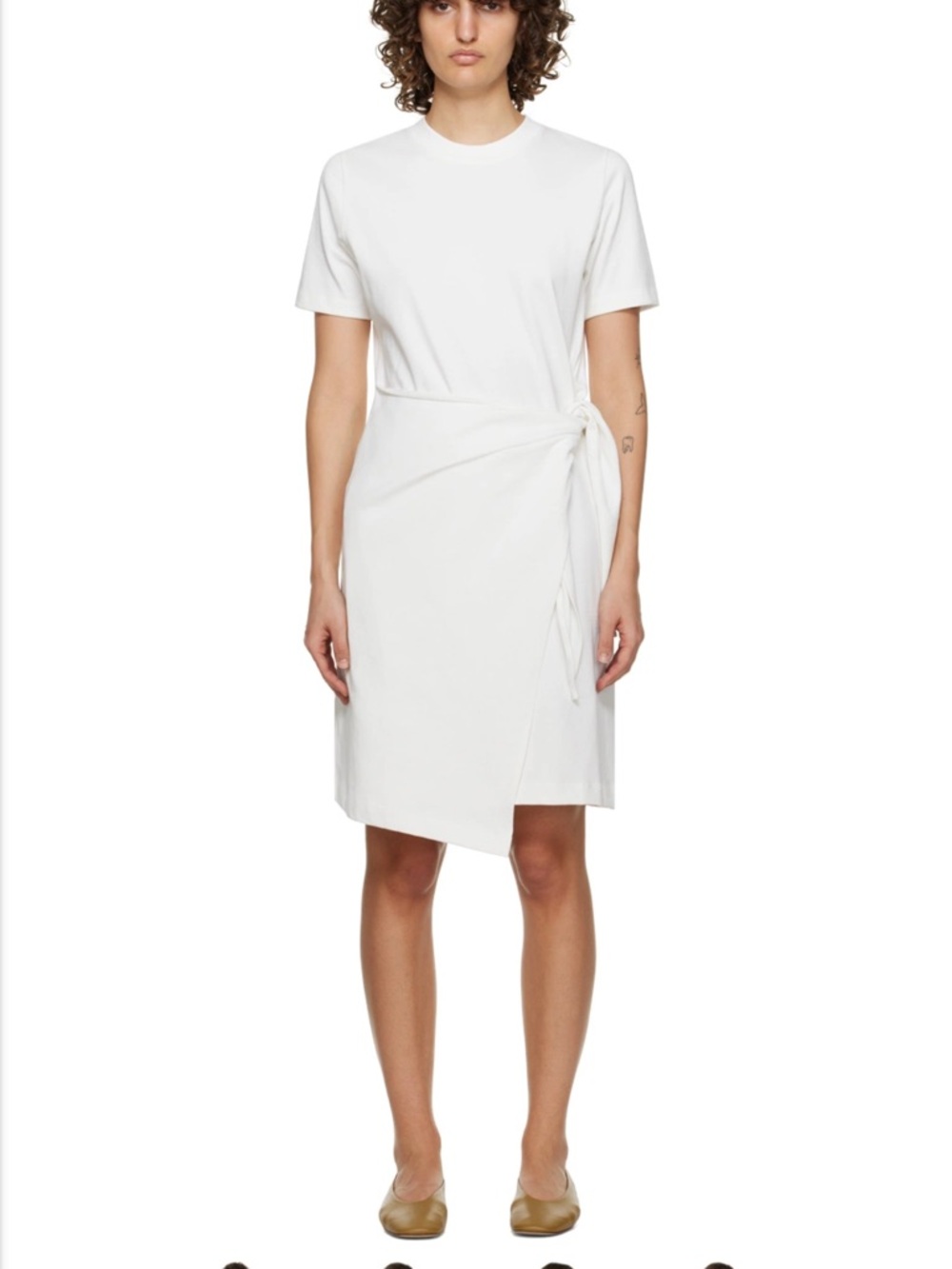 VINCE Off White Side-Tie Dress
